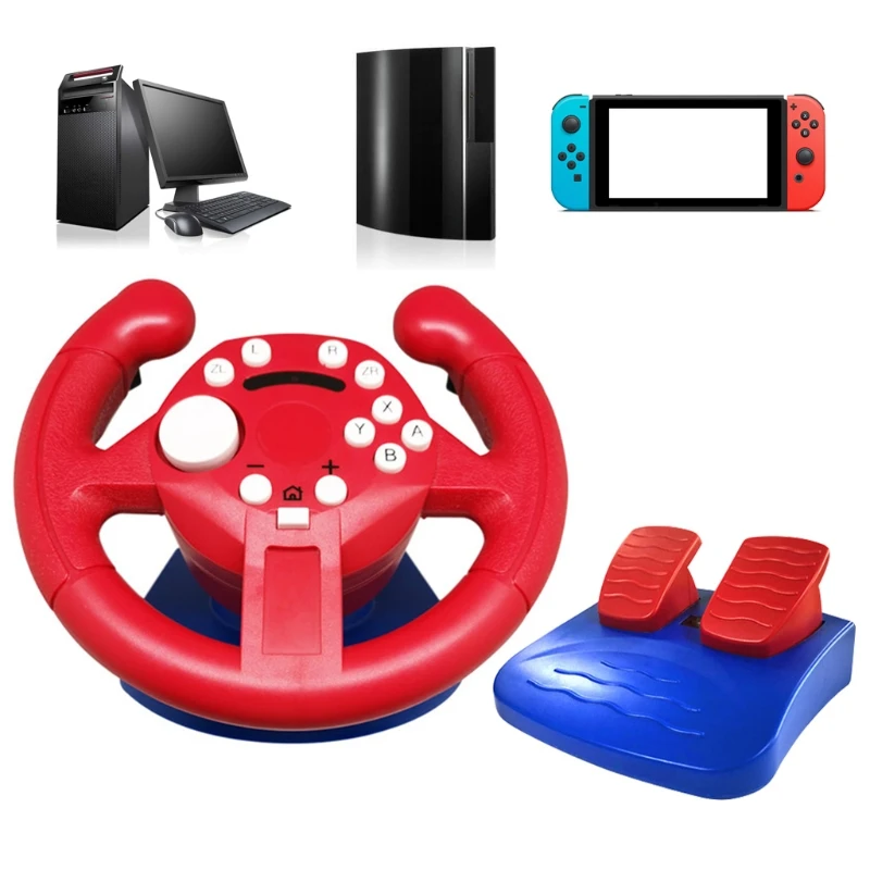 

Racing Steering Wheel For Nintend Switch Lite Game Joysticks Remote Vibration Controller Wheels Drive For NS/PC/PS3 J60A