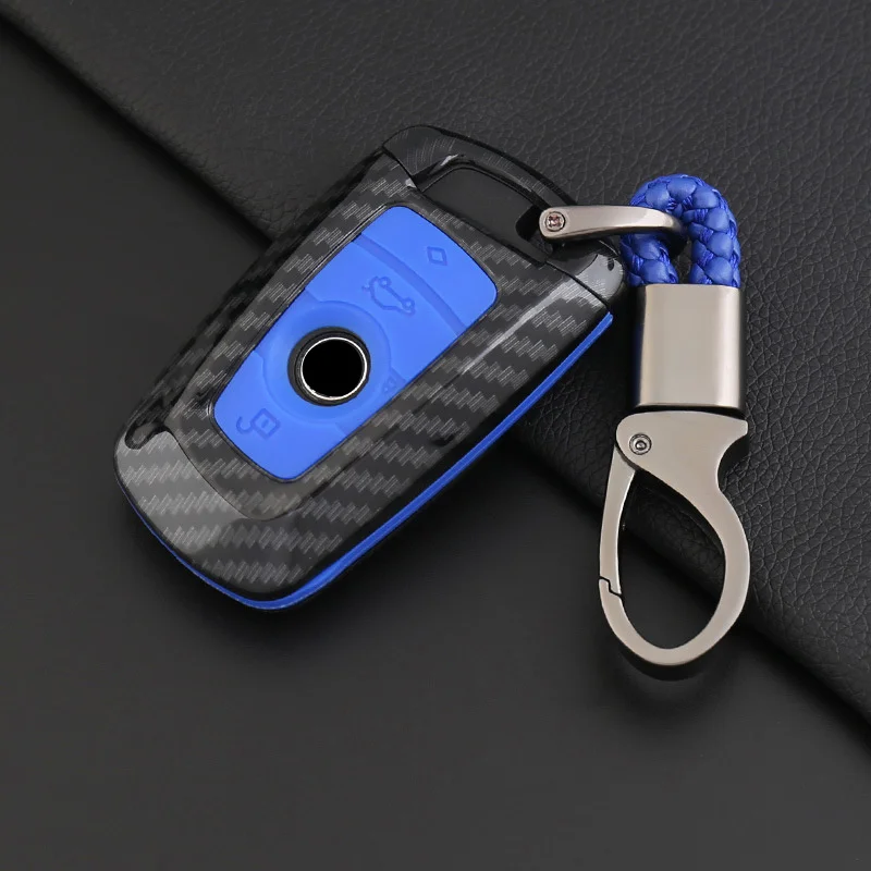 Чехол для автомобильного ключа из углеродного волокна BMW серии 1/2/3/4/5/6/7 X1 X3 X5 X6 Smart