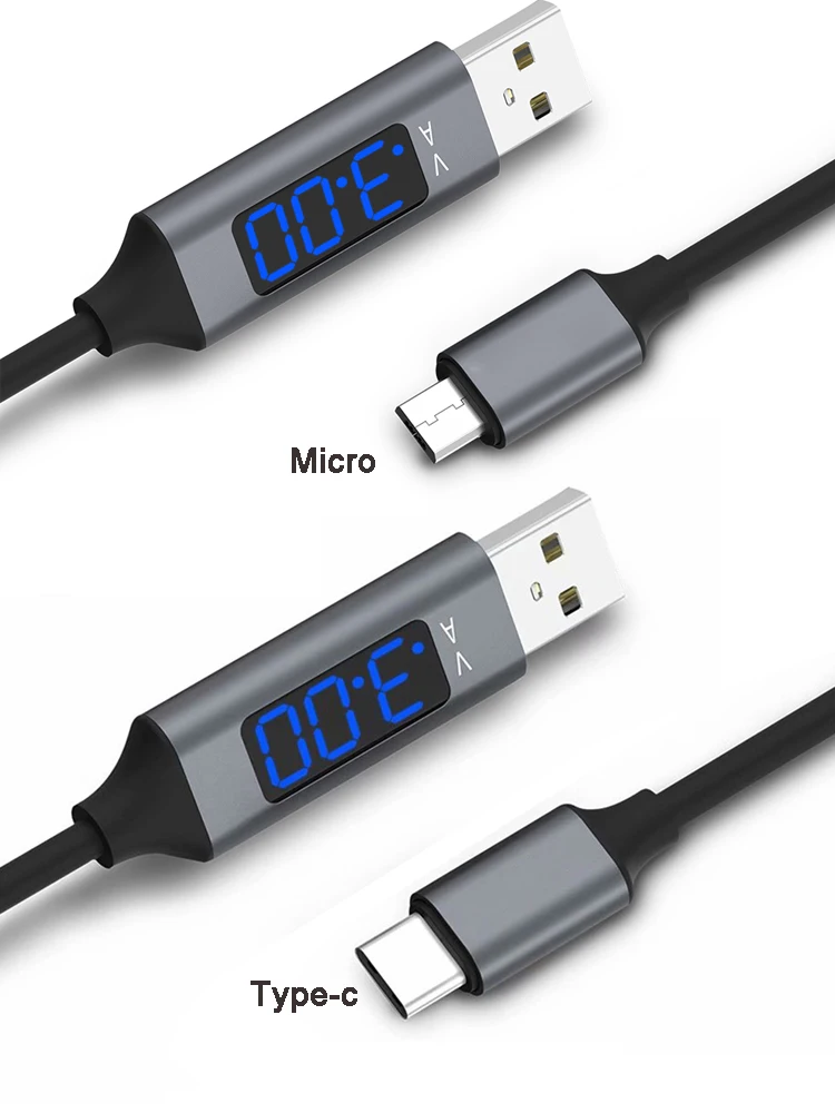 Кабель USB для быстрой зарядки usb type C кабель напряжение и ток дисплей зарядное устройство для зарядки данных Micro USB кабель мобильного телефона кабель USB