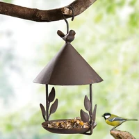 iron bird feeder rainproof windproof hanging style pet bird feeder for various pet birds feeding supplies outdoor garden decor