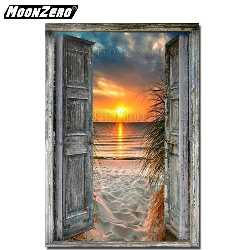 5D DIY Алмазная картина с морским пейзажем полностью квадратная/круглая дрель