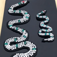 ahyonniex large and small beads snake patches for diy clothing diy sew on patches high quality applique for jacket bags designer