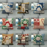 cushion cover merry christmas decoration couch pillow covers linen new year car cushion case