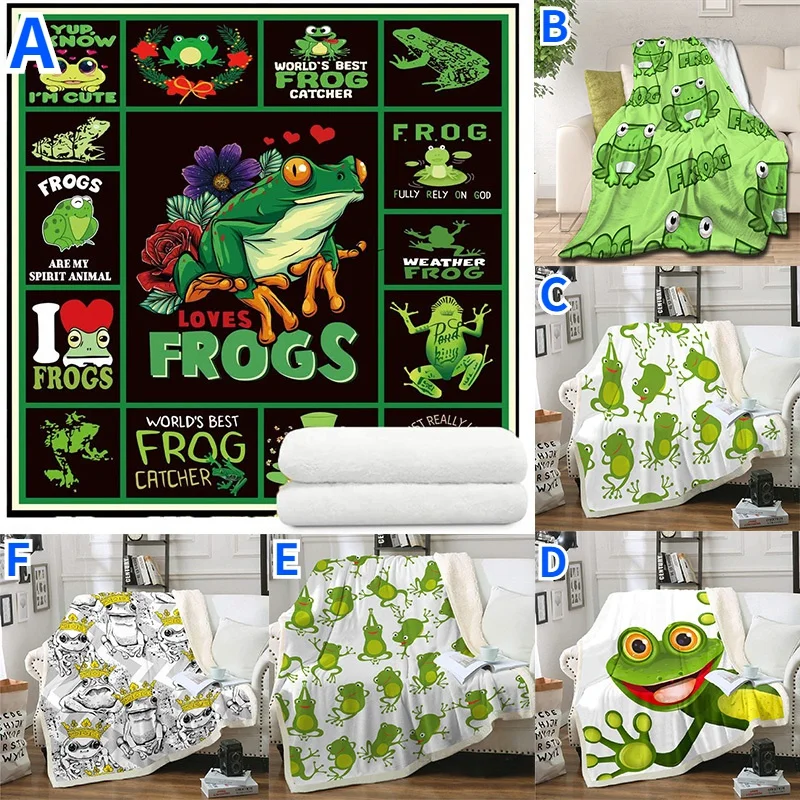 

Фланелевое Флисовое одеяло с мультяшными животными и принтом лягушки, теплая мягкая зимняя шаль, одеяло, рождественский подарок для взросл...