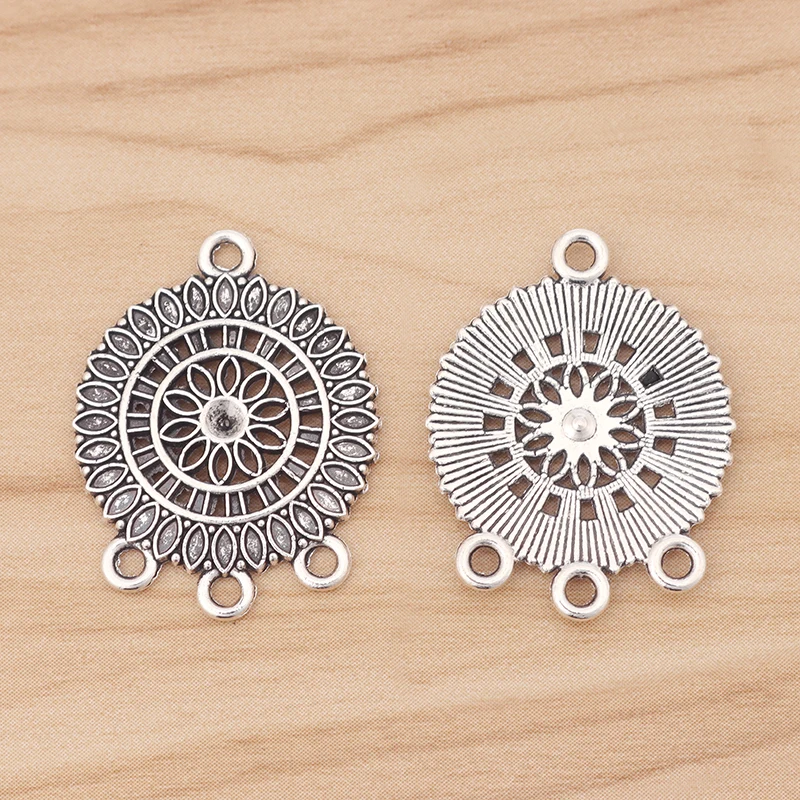 

10 Pieces Flower Chandelier Connector Charms Pendants for Earring Jewellery Making Accessories 28x21mm