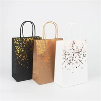10pcs gift bags boxes festival party gift packaging kraft bronzing paper bag new clothes shoes present wrapping tote case