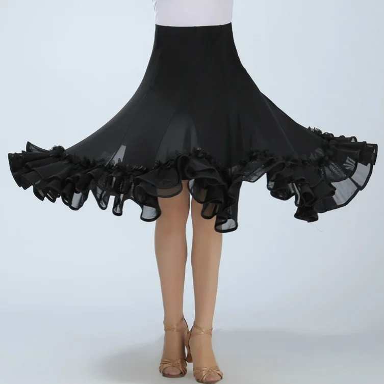 Женская юбка для бальных танцев современное плиссированное платье в цветочек