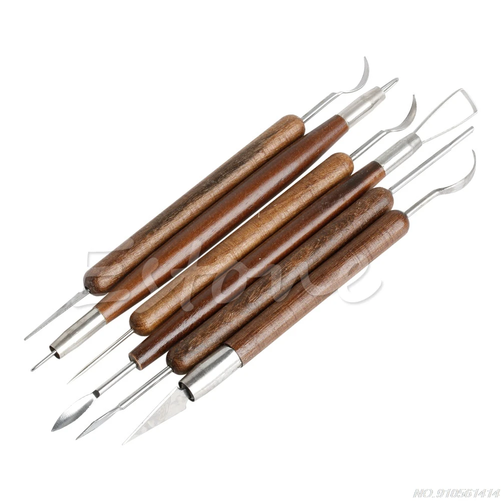 

New 6pcs Clay Sculpting Set Wax Carving Pottery Tools Shapers Polymer Modeling N30 20 Dropshipping