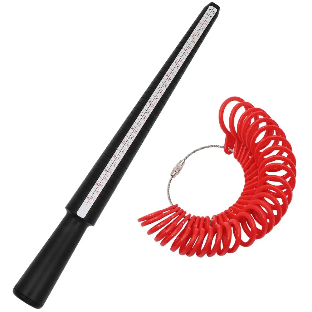 Пластиковый размер кольца r Gauge Set Ring Mandrel измерительная палка 0-13 США UK пальца