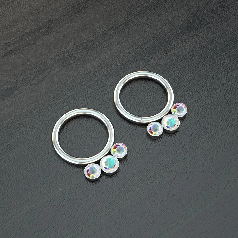 1/2 шт. хирургическая Сталь откидной перегородки Пирсинг кликер Лот 16G Daith пирсинг