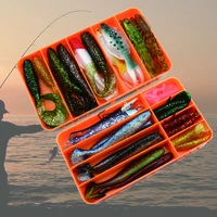 high quality lure lure with double sided box 28 pcs baitbox profession soft bait set long tail lures squid fish sea fishing