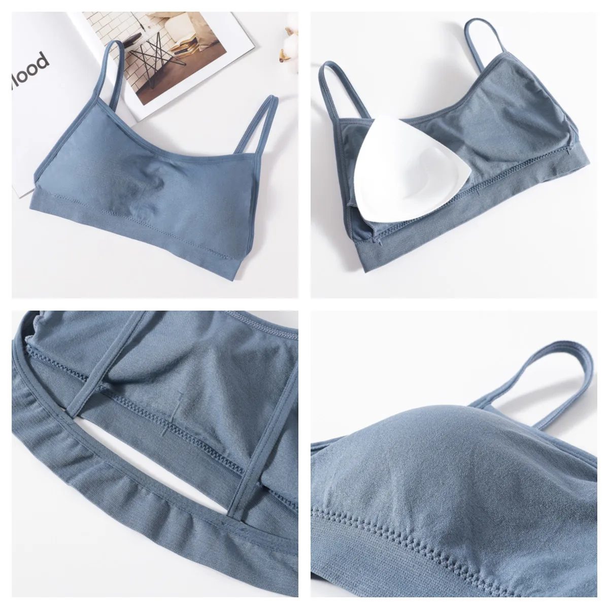 

Women Seamless Bra Set Bodyshaper Panties Underwear Comfort Padded Bra Thong Female Sexy Lingerie Wireless Bra Fitness Crop Top