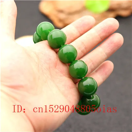 Натуральные зеленые нефритовые круглые бусины 20 мм эластичный браслет на