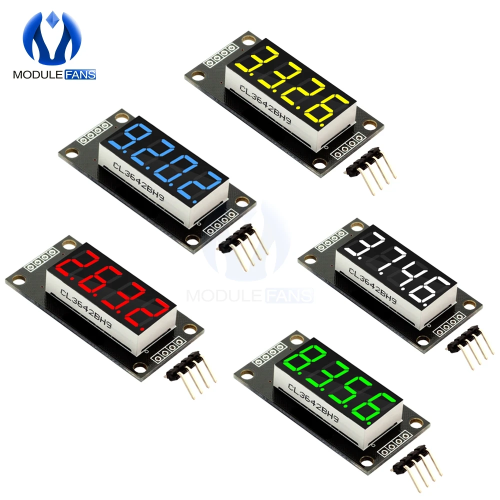 

TM1637 0.36" 0.36 Inch 7 Segments Digital Display Tube 4-Digit LED Module Board For Arduino Red Green Blue Yellow White
