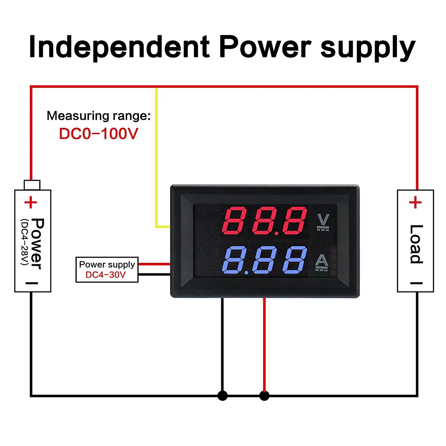 Цифровой вольтметр-амперметр с ЖК светодиодный дисплеем 0 28 дюйма 100 в 10 А |