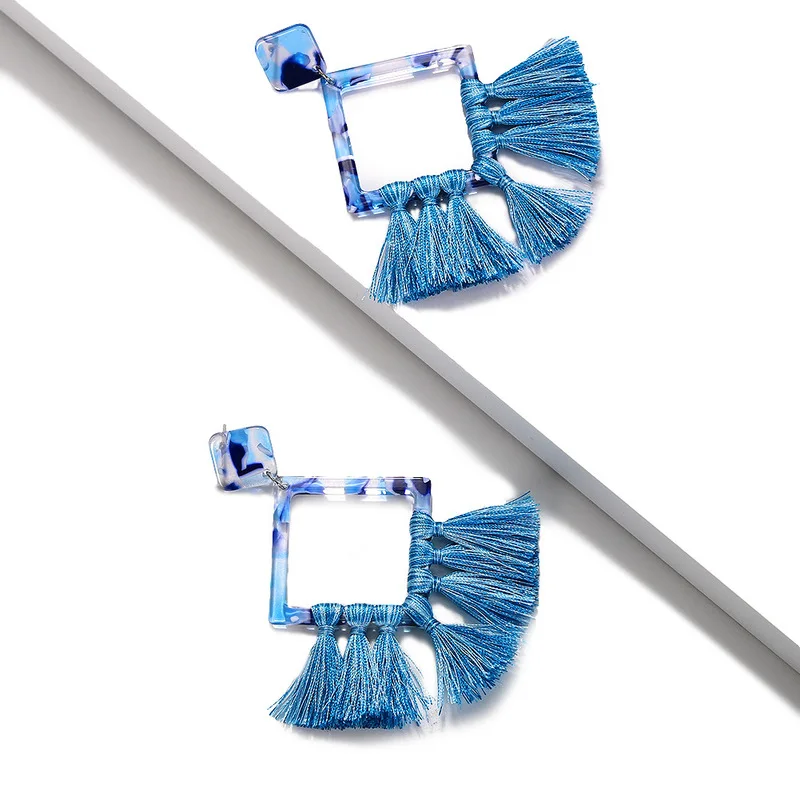 Cpop новые винтажные акриловые серьги ручной работы с бахромой в стиле бохо