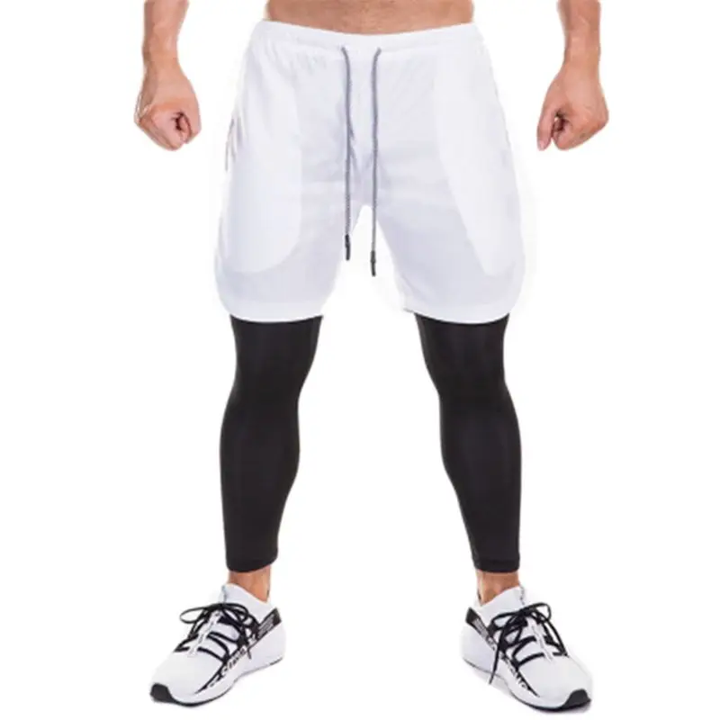

Men 2 In 1 Running Pants Shorts Training Sports Gym Compression Tights Leggings New 2020