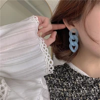 2021 trend ins style jelly color wild drop earrings fashion s925 silver needle acrylic chain article ear jewelry accessories