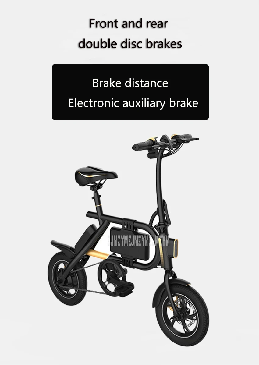 12 inch Wheel Deluxe Mini Electric Vehicle Adult Pedal Electric Bicycle Scooter With Seat Mileage 36V 450W Motor Road/City Ebike