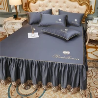 60s satin cotton bed cover overskirt bedspread non slip bed sheet european mattress cover bedspread