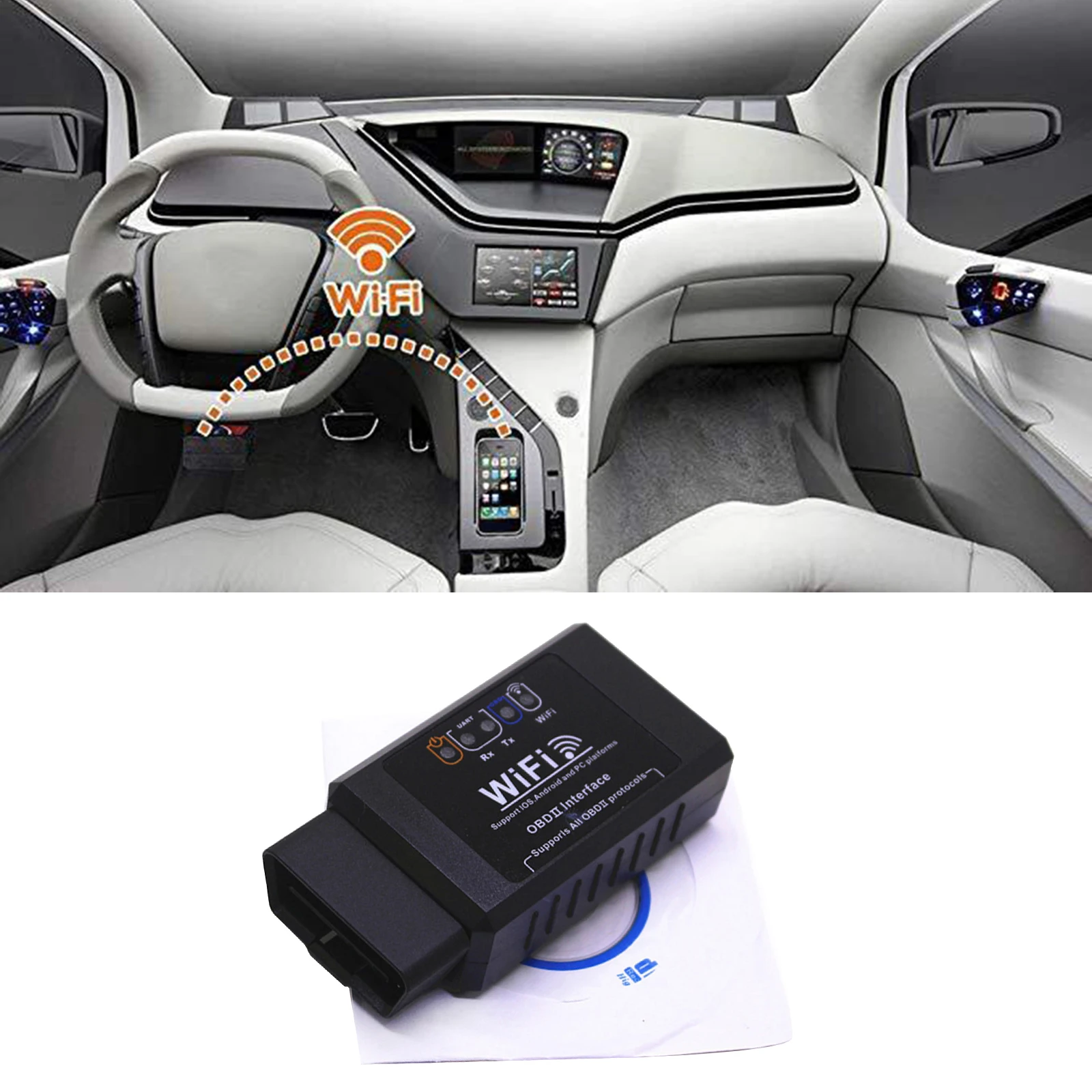 Wi-Fi OBD2 сканер беспроводной считыватель кодов автомобильный диагностический