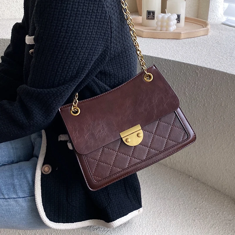 Винтажная квадратная сумка через плечо 2020 модная Новая высококачественная