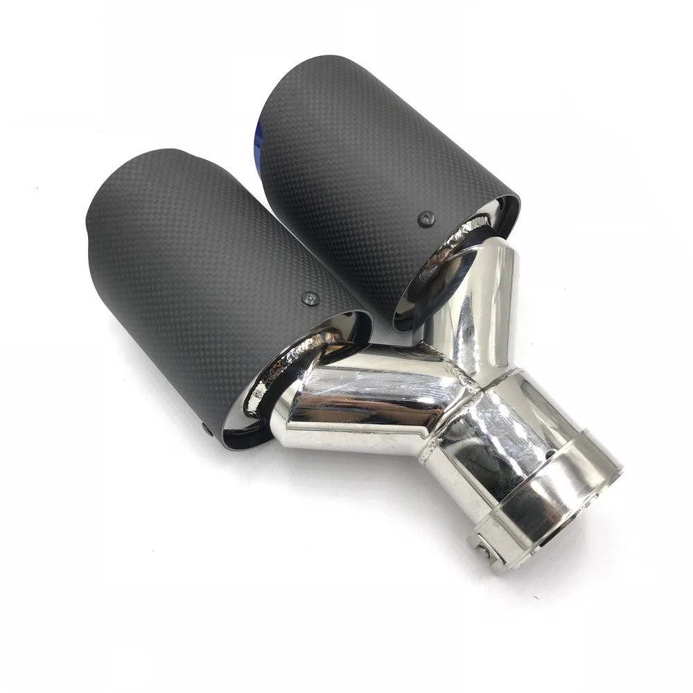 1 шт. автомобильная двойная выхлопная труба из углеродного