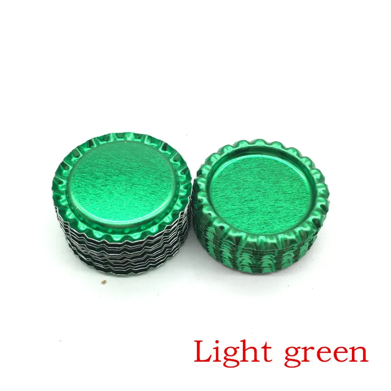 Light green Новое поступление, 24 цвета, с обеих сторон, металлические фланцевые крышки для бутылок без отверстий, плоские крышки для бутылок для ожерелья, украшения для волос - Цвет: Light green