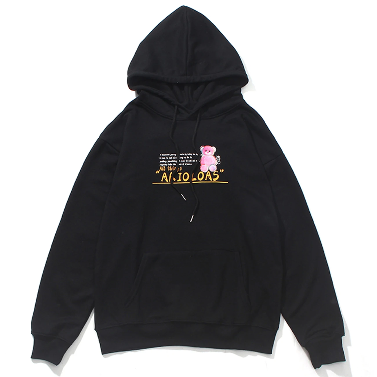 Осенний пуловер с вышитым медведем в стиле Харадзюку Толстовка уличная одежда