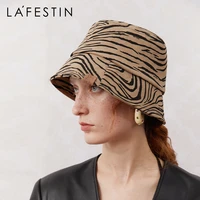 la festin 2021 new trendy zebra print dome hat all match female decorate casual hat niche ins fisherman hat