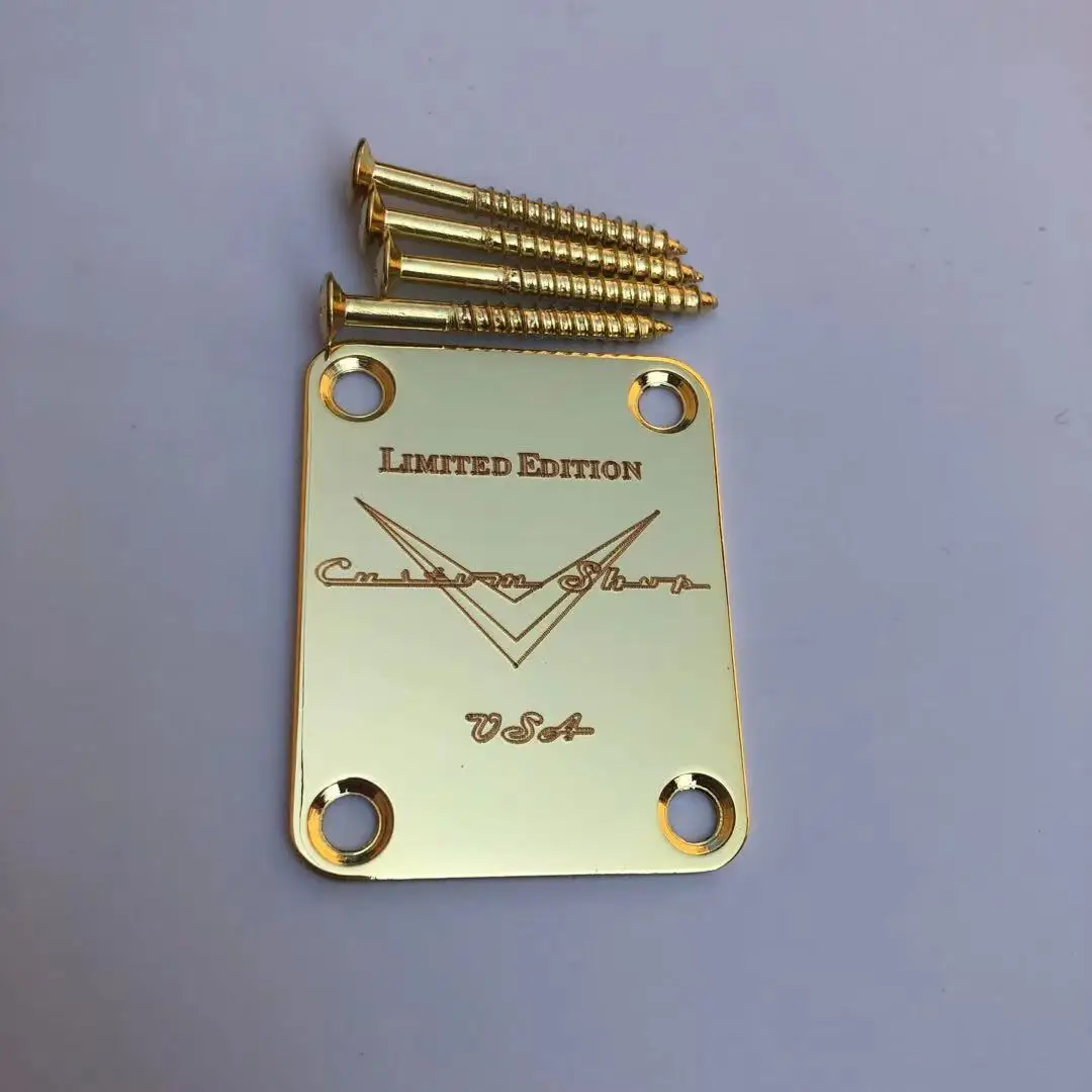 limited edition custom shop chromgoldschwarz neck platte für sttele elektrische gitarre inklusive schrauben free global shipping