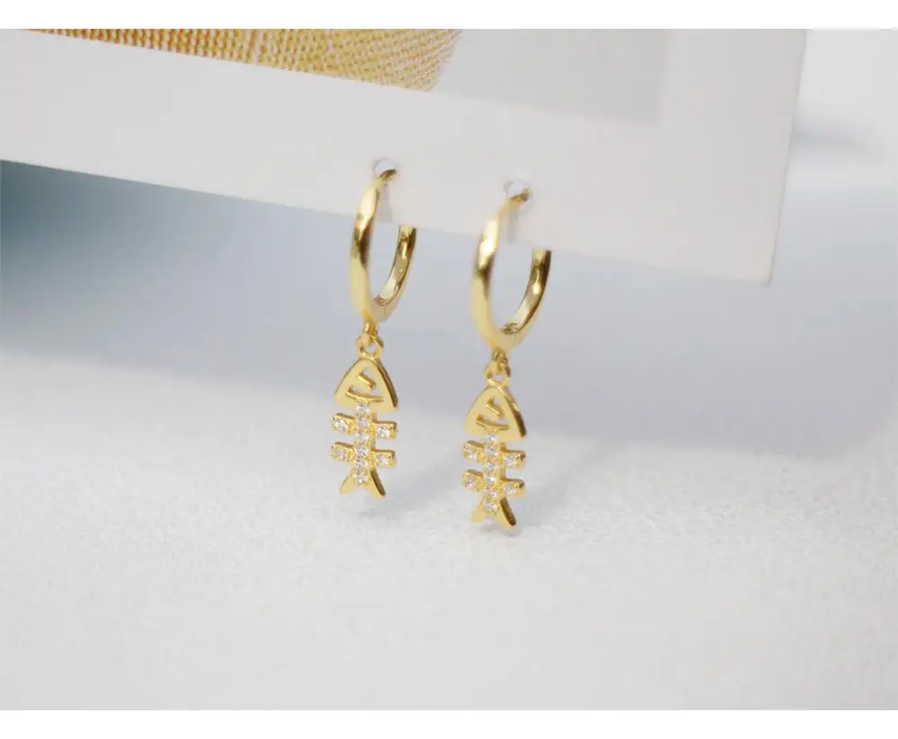 Серьги из стерлингового серебра 925 пробы модные циркониевые короткие серьги