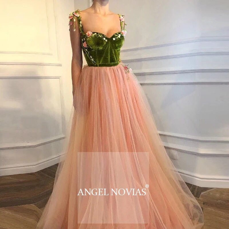 

Long Champagne Pink Robe Dubai Soiree Evening Dress 2020 Evening Gown 2019 Robe Longue Vintage