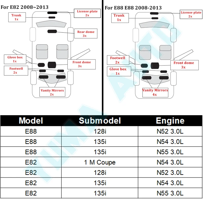 14x автомобильный Canbus T10 Светодиодная лампа s комплект для интерьера Карта Купол