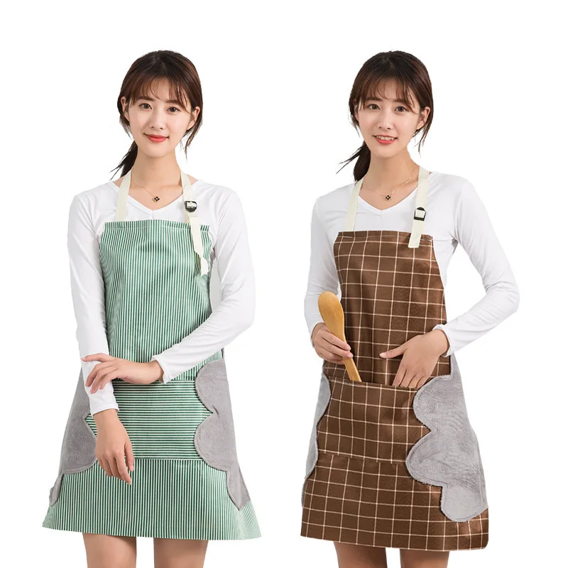 

2021 new high quality home apron solid color kitchen apron