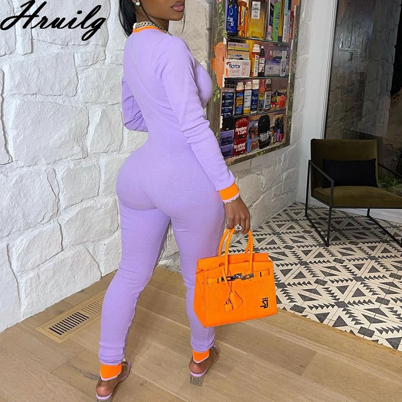

Solid Color Rompers Long Sleeve Fashion Casual Sport Women Jumpsuits New Arrival Skinny Fitness Tracksuit Cortos De Mujer