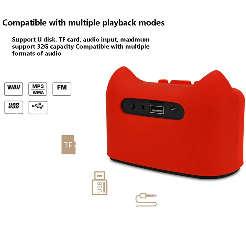 SG 09 милый кот Bluetooth 4 2 динамик портативный мультяшный уличный громкий s поддержка AUX FM TF карта 32G с подставкой