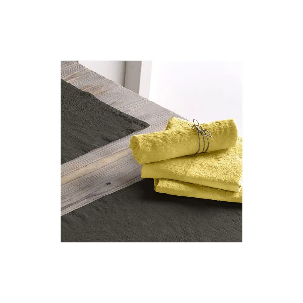 Лот из 2 полотенец 45х45 Лен смешанный горчичный желтый|Столовые салфетки| |