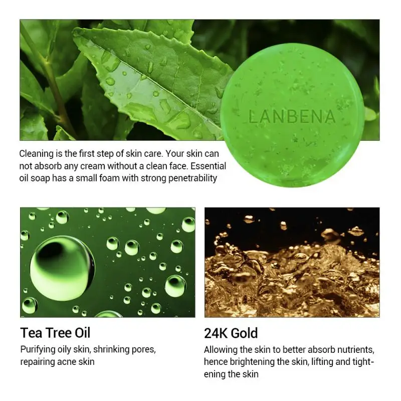 

LANBENA 24K Gold Handmade Soap Mildly Nourish Tender Smooth Water Embellish Great Gift All Age Safe Colorless Cleaning Dropship