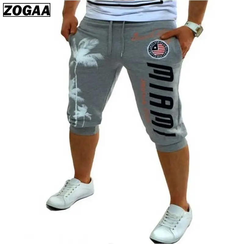 Мужские спортивные шорты ZOGAA эластичные со средней талией и принтом в стиле хип