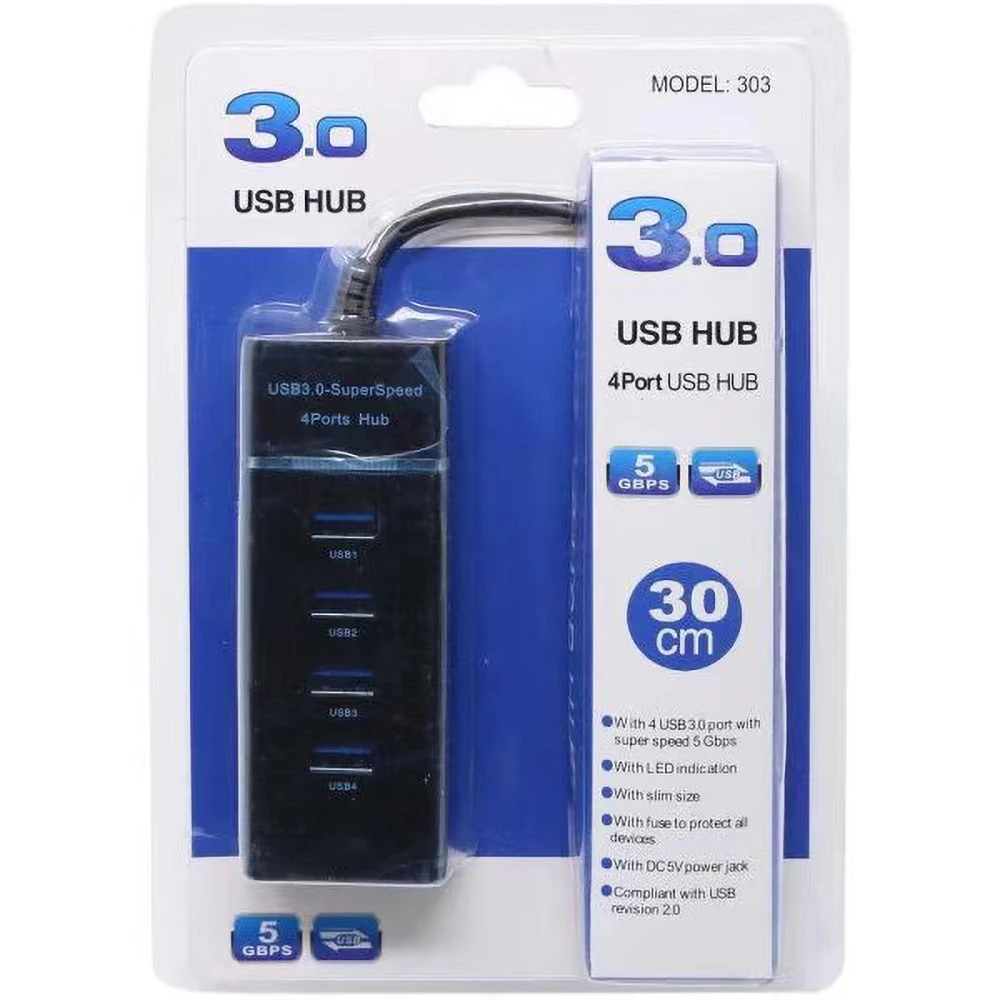 

Hi-Speed Hub Adapter USB Hub Mini USB 3.0 4-Port Splitter For PC Laptop Notebook Receiver Computer Peripherals Accessories