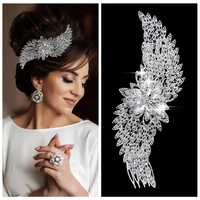 a409 silver wedding comb hair accessories alloy flower bridal headpieces princess crowns for girl women tiaras bride jewelry