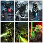 Алмазная живопись, персонажи Диснея, Звездные войны, йода 5D, сделай сам, искусство, мультфильмы, мозаика, хобби, круглая дрель, Декор для дома, детский подарок