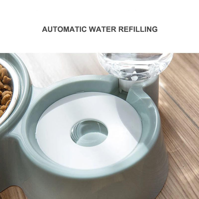 MESNUG кошачья головка двойные кошачьи чаши Съемная нержавеющая сталь Нетоксичная