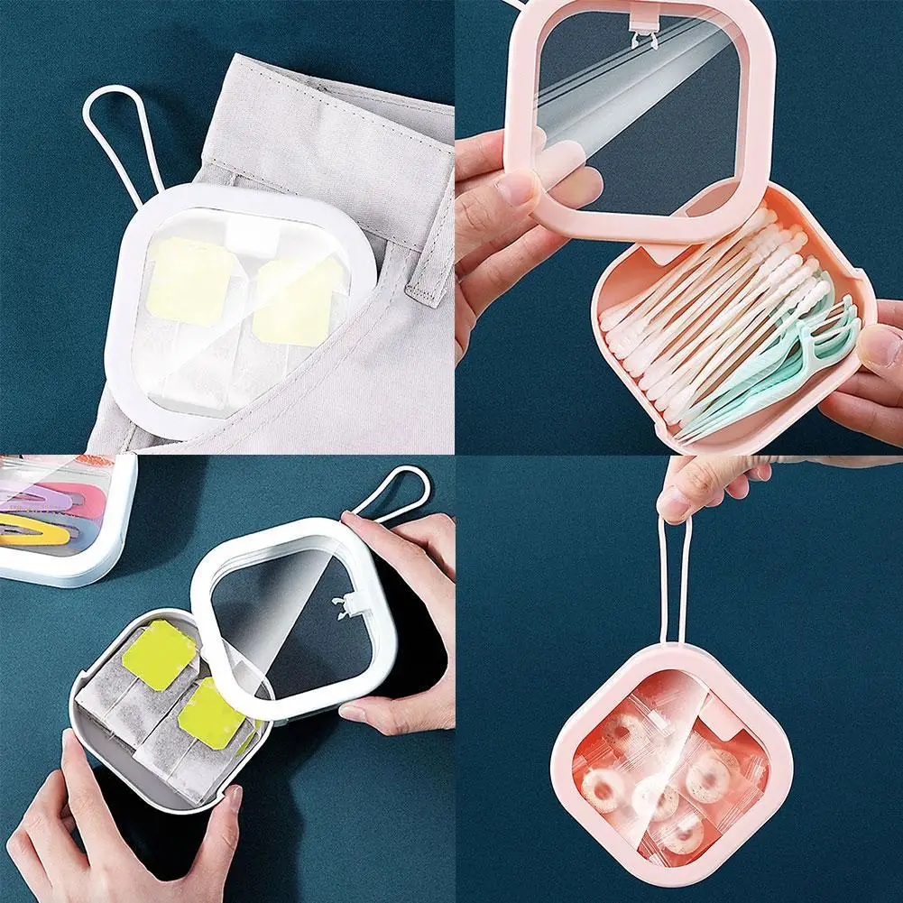 

Carry Storage Box With You Transparent Cover Small Switch Objects With Storage Handle Push Organize Hidden S7X4