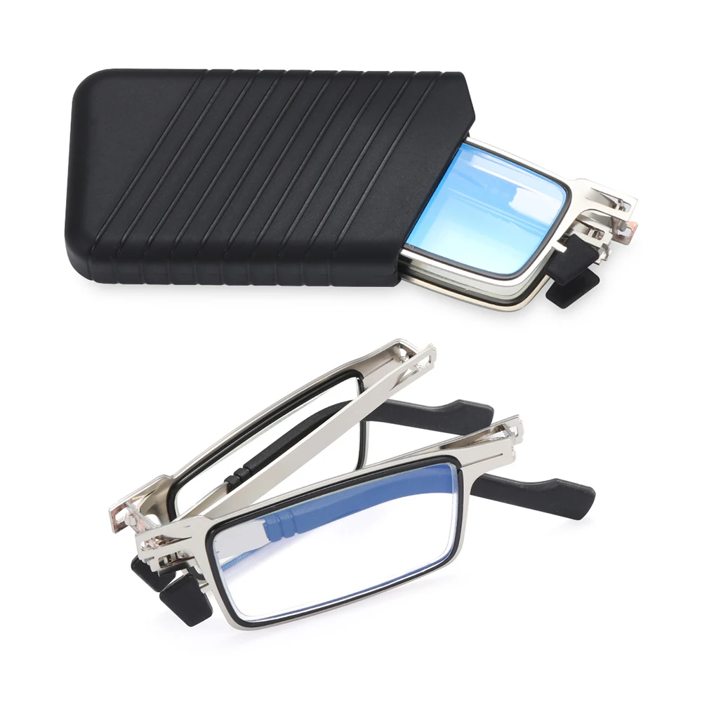 

1PC Foldable Reading Glasses with Case Blocking Blue light Presbyopia Eyeglasses Ultra Thin Anti UV400 High-definition Eyewear