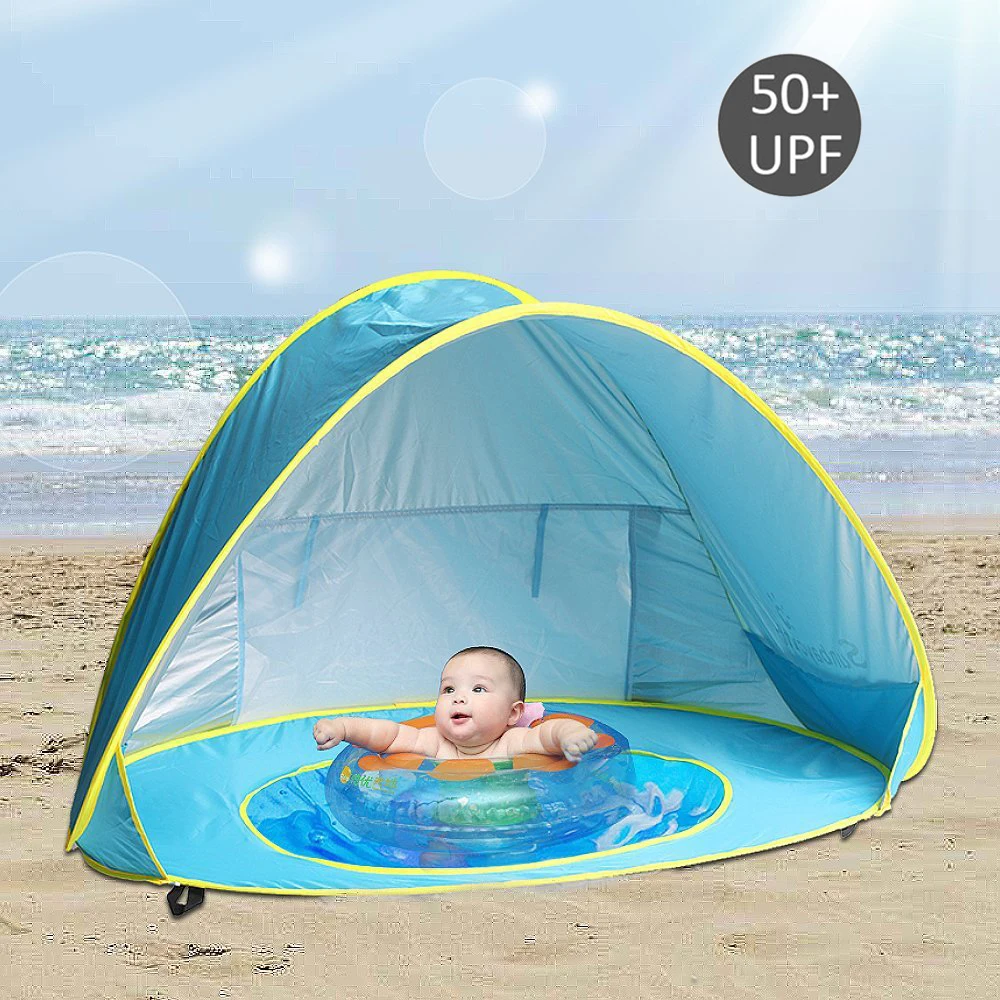 Uv-protection Children's Tent Baby Beach Tipi Teepee Portable Dry Pool Kids Tent Waterproof Outdoor Camping Playhouse Wigwam