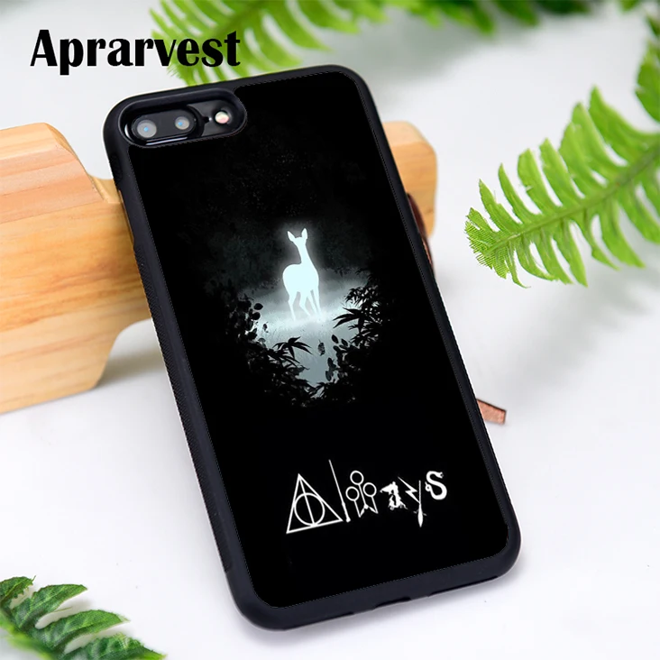 Aprarvest силиконовый чехол для телефона iPhone 6 6S 7 8 Plus 5 5S SE X XS MAX XR Always Deathly Hallows Doe Black |