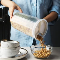 3 4 grids plastic kitchen cereal dispenser storage box rotating dry food rice container storage case flour grain storage bottle