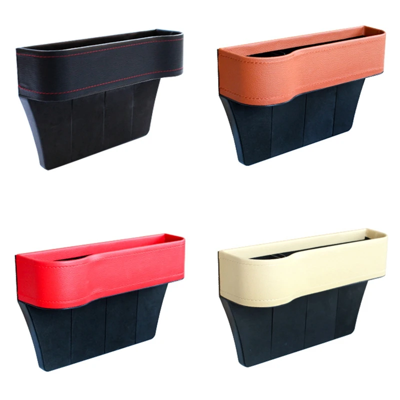 

M C 25.5*16.5*7.5cm Universal Car Seat Gap Organizer PU Leather High Capacity Multifunction Car Front Seat Crevice Storage Box